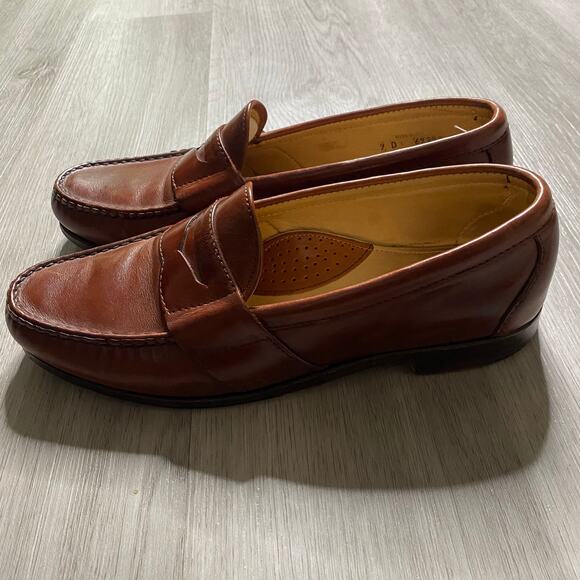 Vintage FootJoy Brown Leather Penny Loafers Casual Dress Shoes Preppy Mens 9 D main image 4